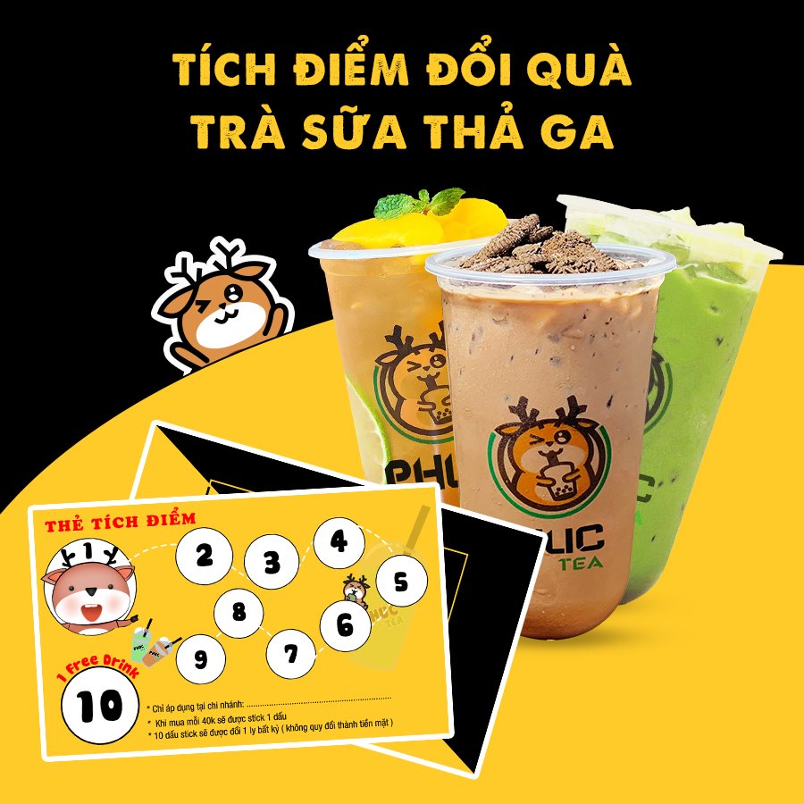 Tích điểm khuyến mãi trà sữa