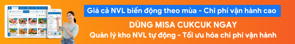Phần mềm quản lý nhà hàng MISA CukCuk cho nhà hàng hải sản