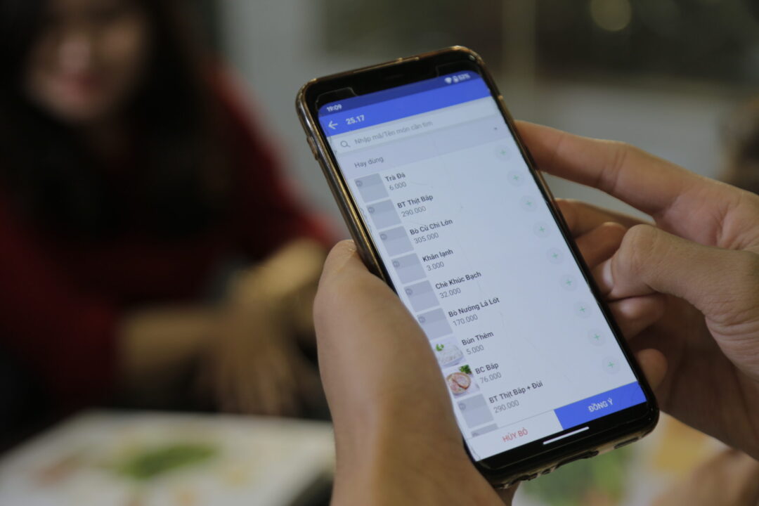 Nhận order trên điện thoại
