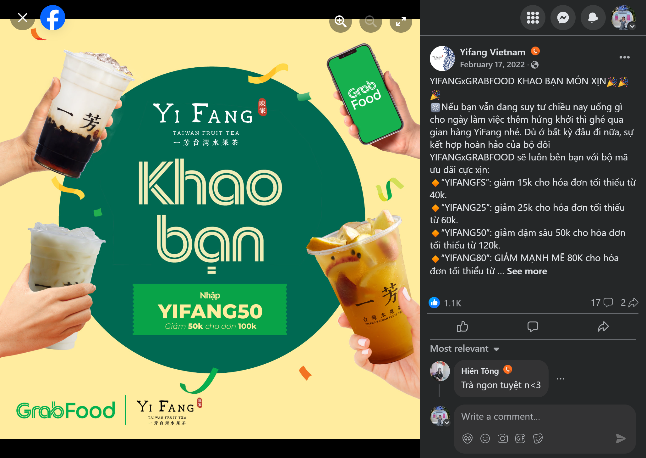 Mẫu quảng cáo kết hợp với đối tác giao hàng