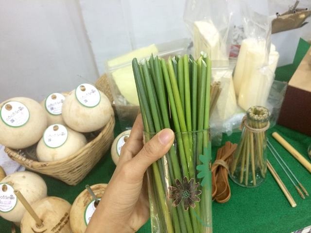Ống hút cỏ bàng tươi