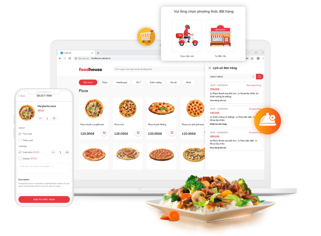 Trang đặt hàng CukCuk Web