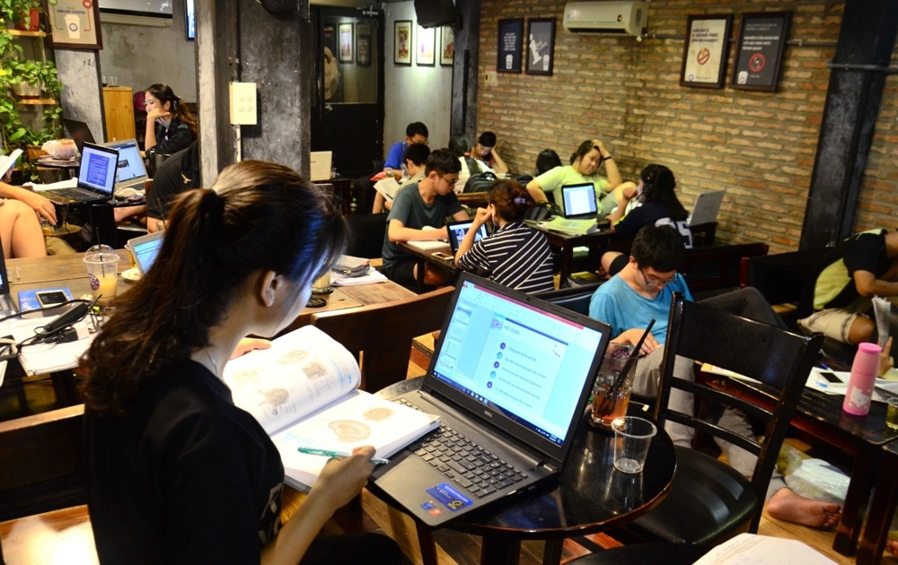 mô hình cafe họp nhóm, họp công ty