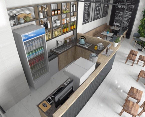 mẫu quầy bar hình chữ L