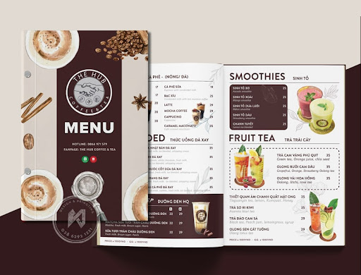 thiết kế menu đồ uống
