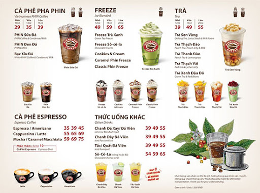 Làm nổi bật đồ uống trên menu