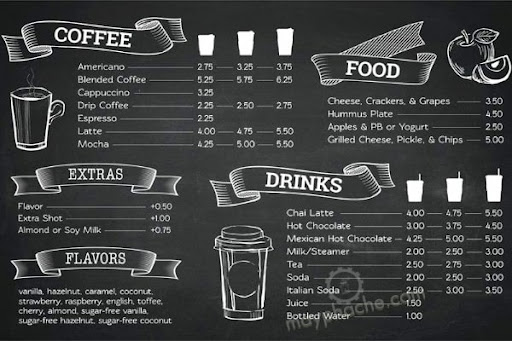 Menu phong cách handwritten