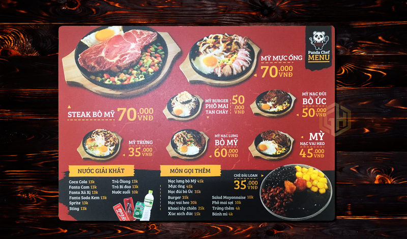 Thiết kế menu quán ăn
