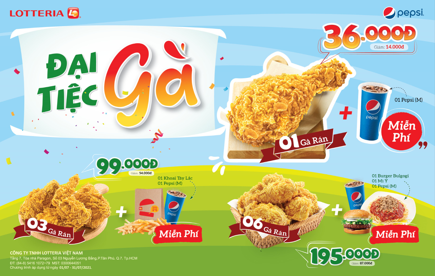 chương trình khuyến mãi đại tiệc gà của Lotteria