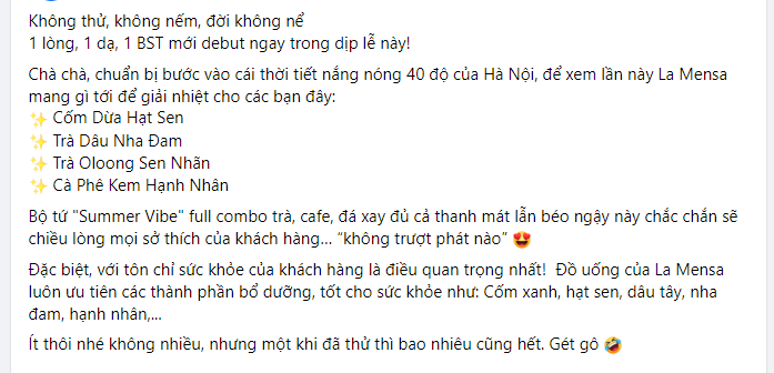 mẫu content Facebook bắt trend
