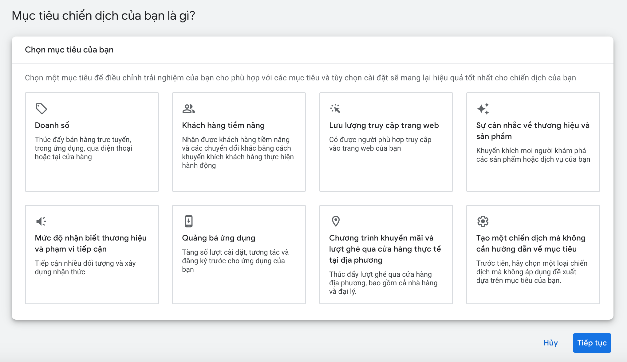 mục tiêu chiến dịch