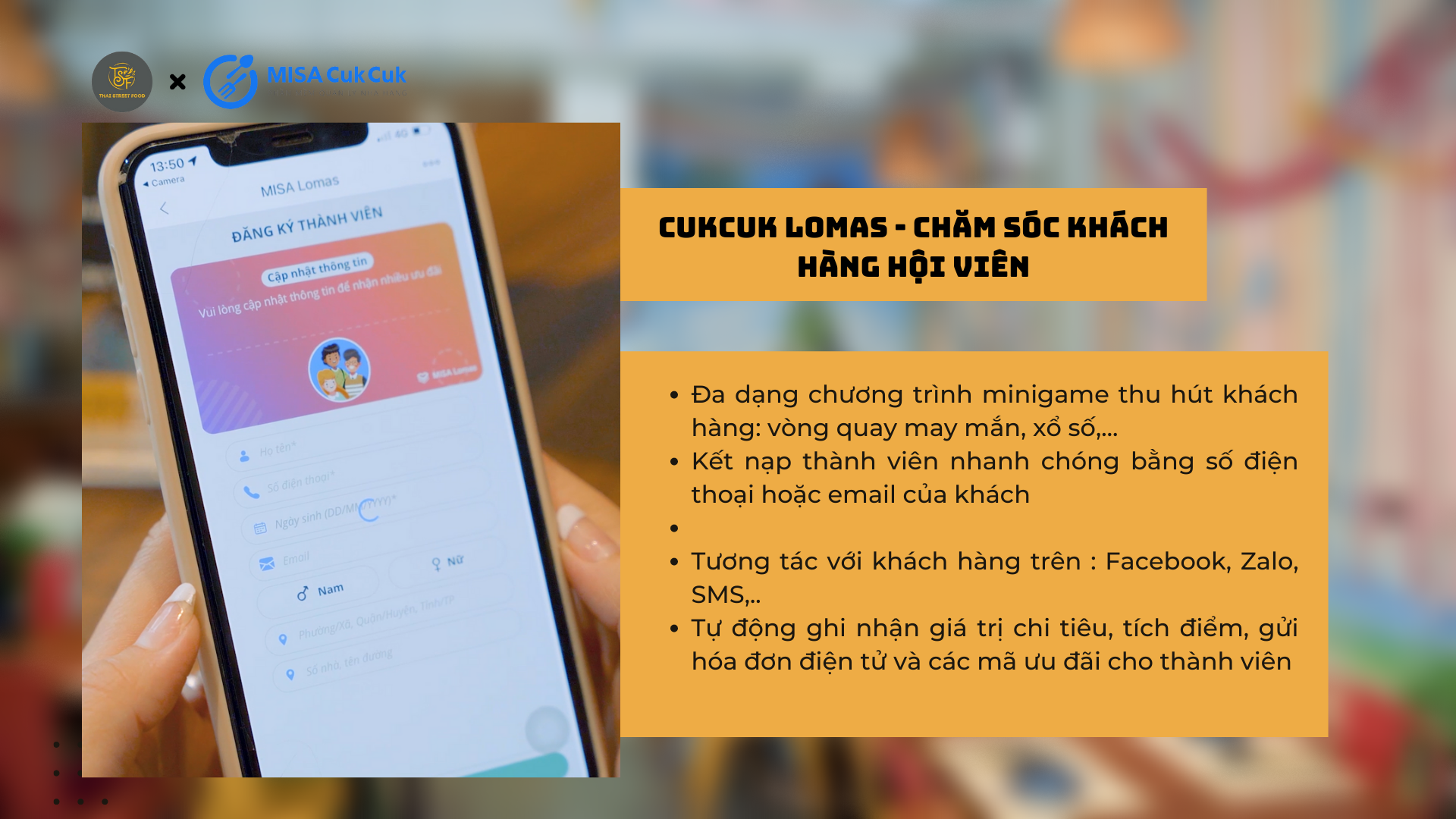 TSF sử dụng CukCuk Lomas chăm sóc khách hàng