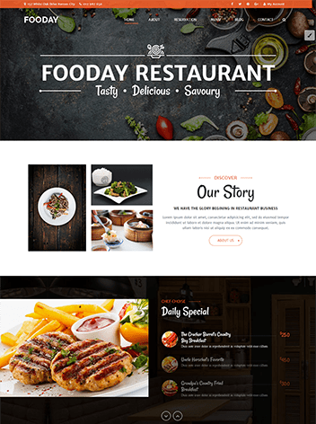 Mẫu thiết kế website nhà hàng 3