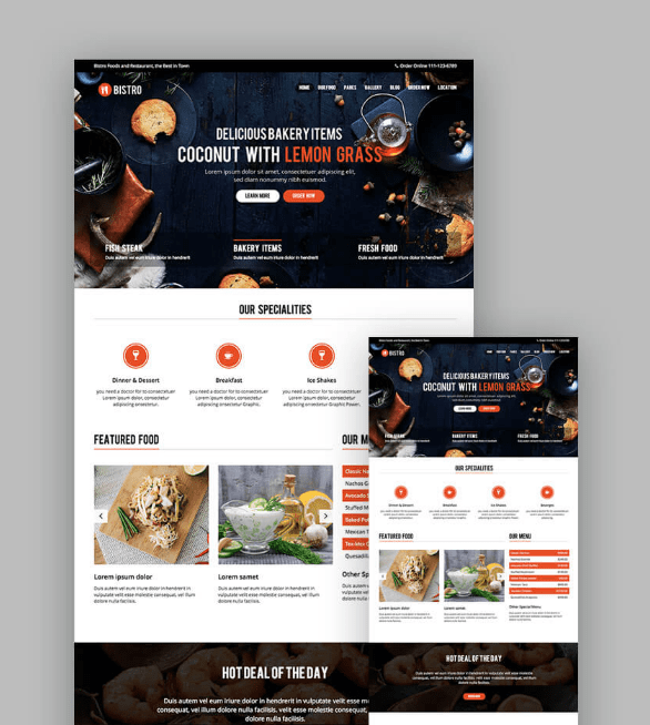 Mẫu thiết kế website nhà hàng 5