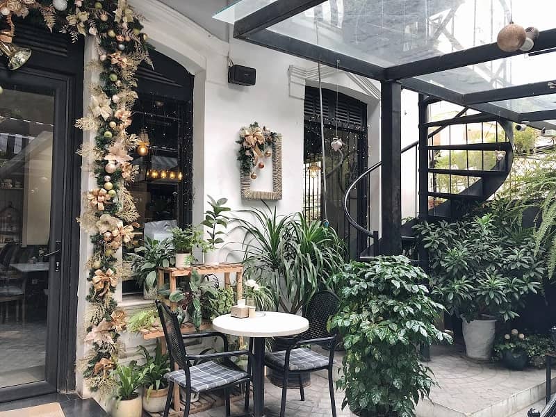 Quán cafe xanh phong cách châu ÂU