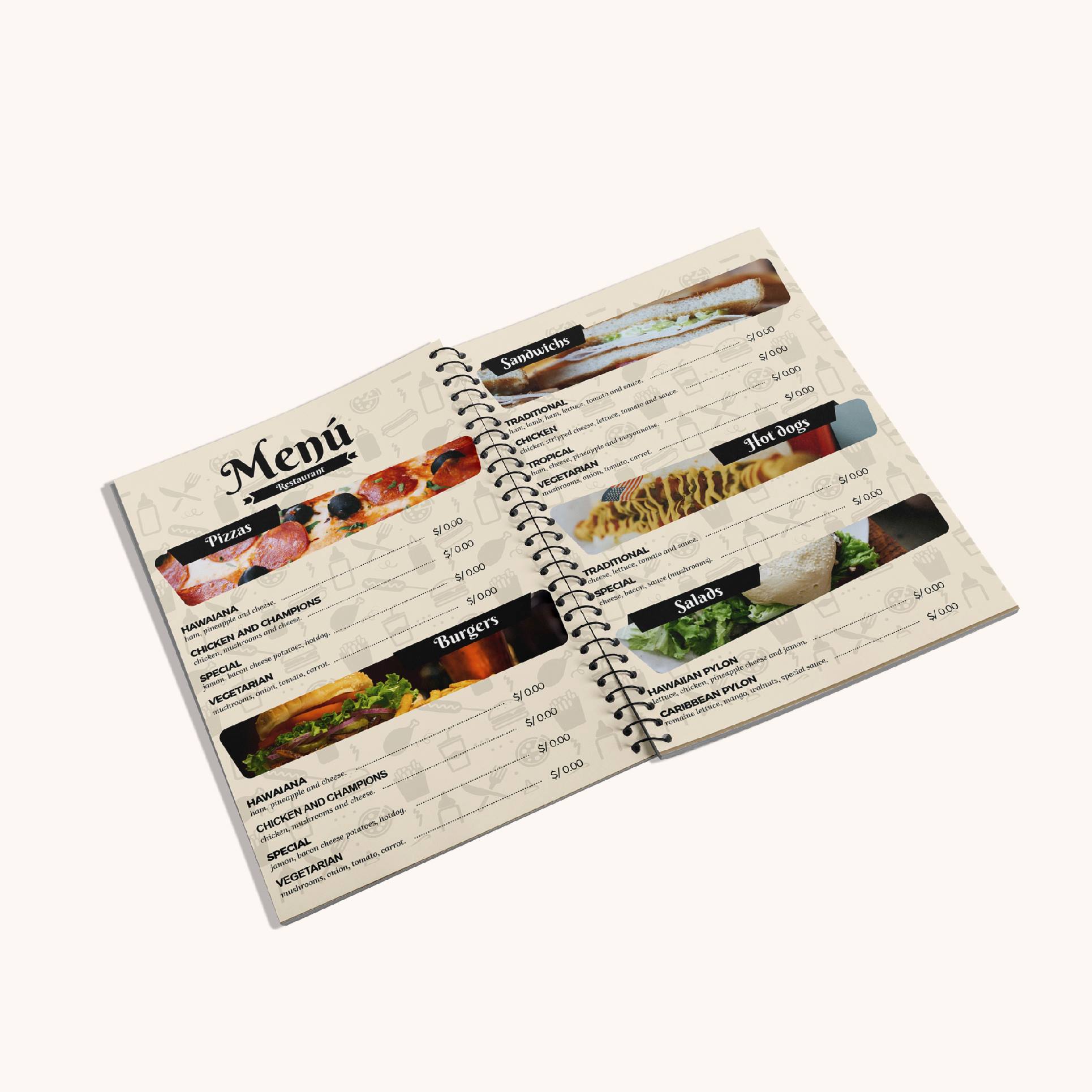 menu cafe