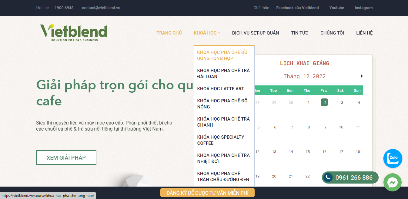 Học pha chế tại Vietblend