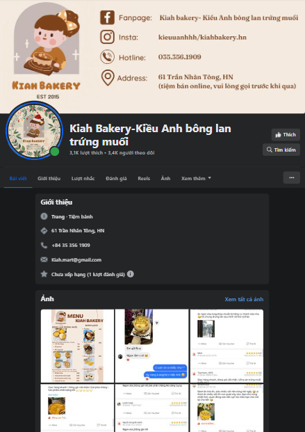 mở tiệm bánh trên mạng xã hội