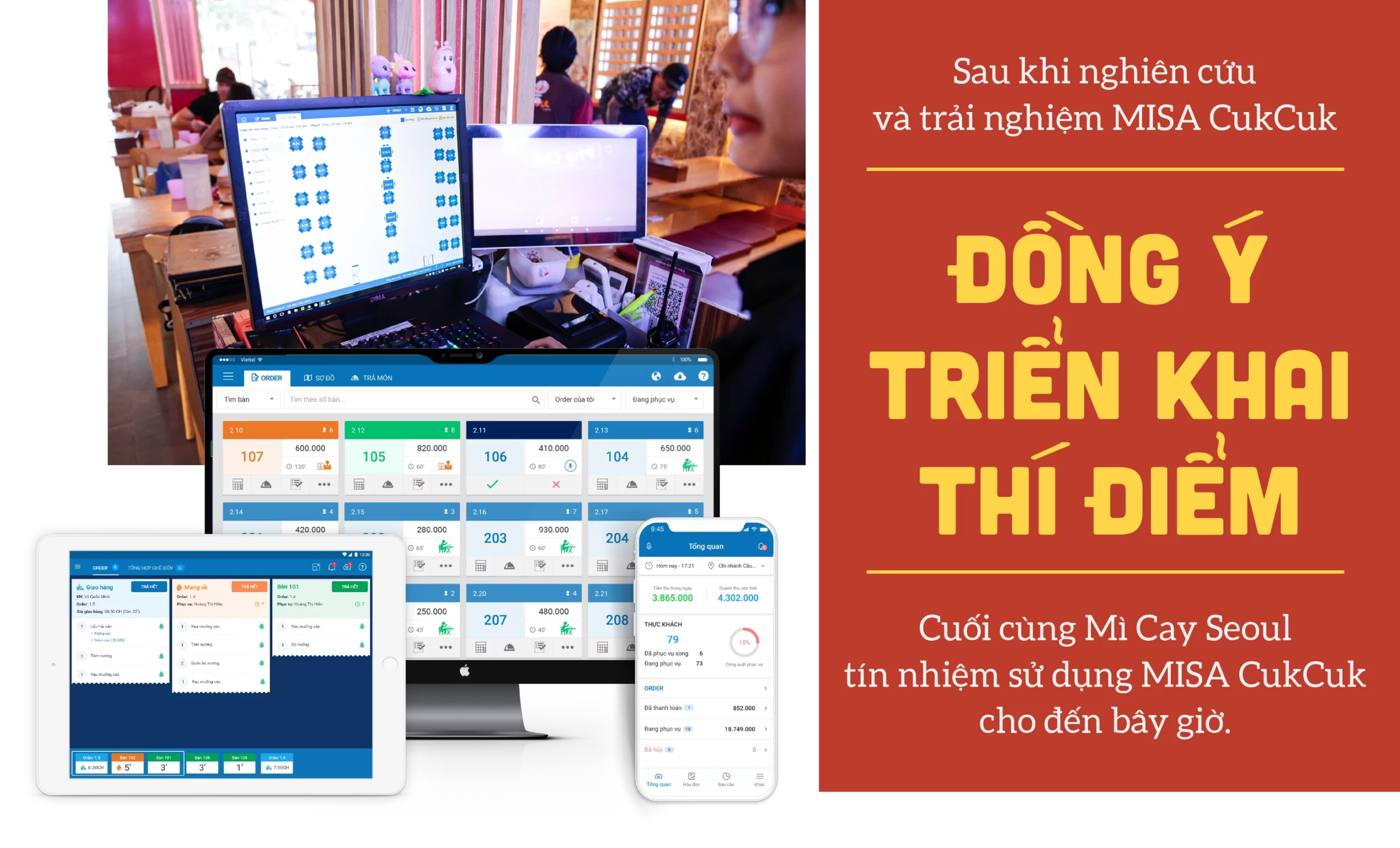 Mì Cay Seoul đồng ý triển khai thí điểm MISA CukCuk
