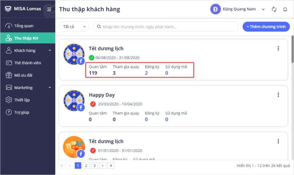 Quản lý chương trình khuyến mãi