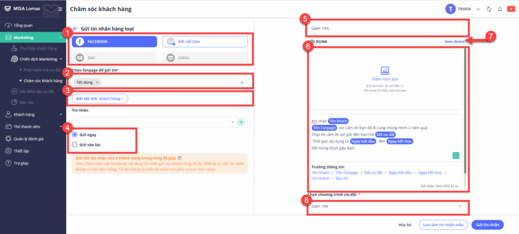 Quản lý riêng khách hàng từ Fanpage