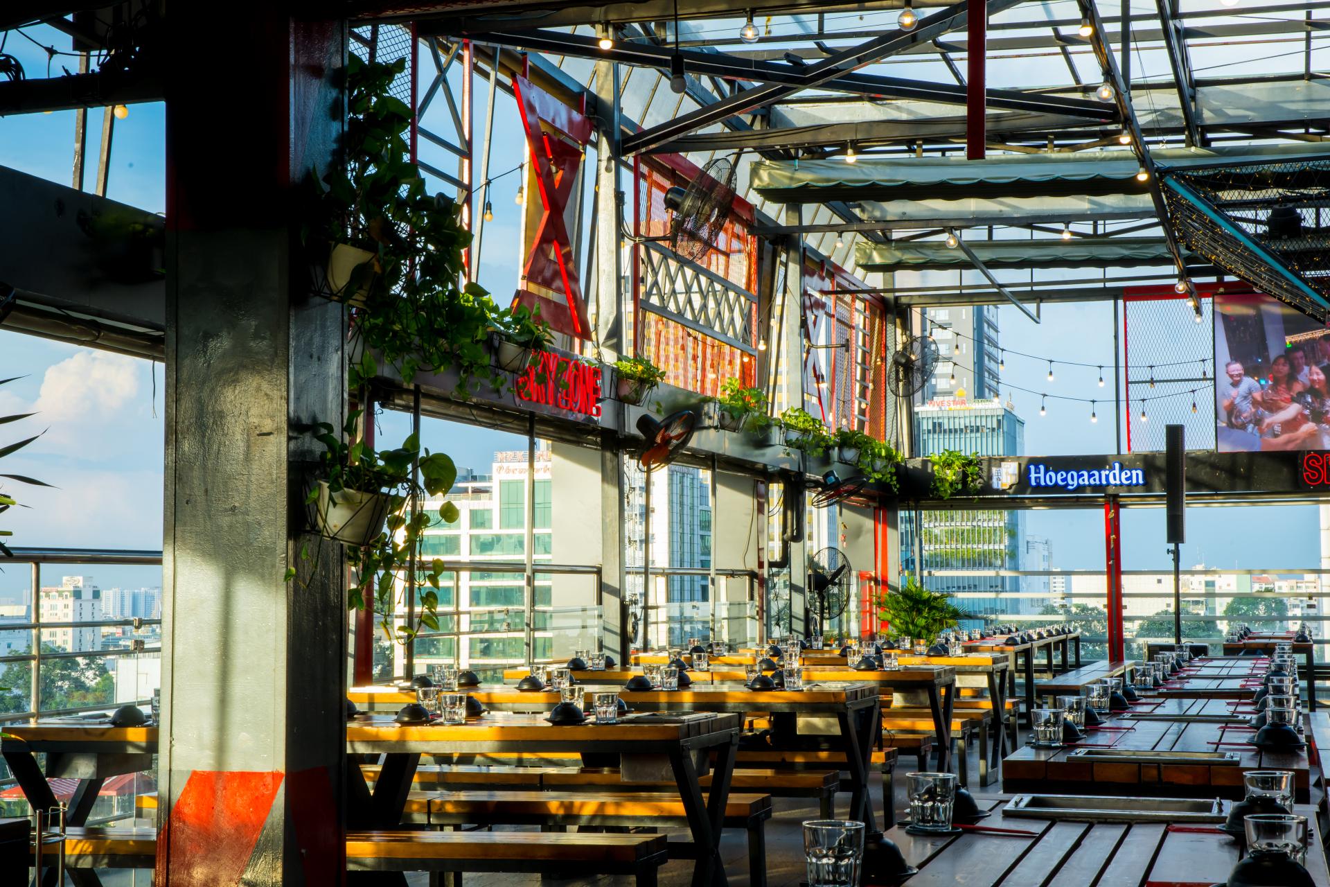 sky zone rooftop beer garden