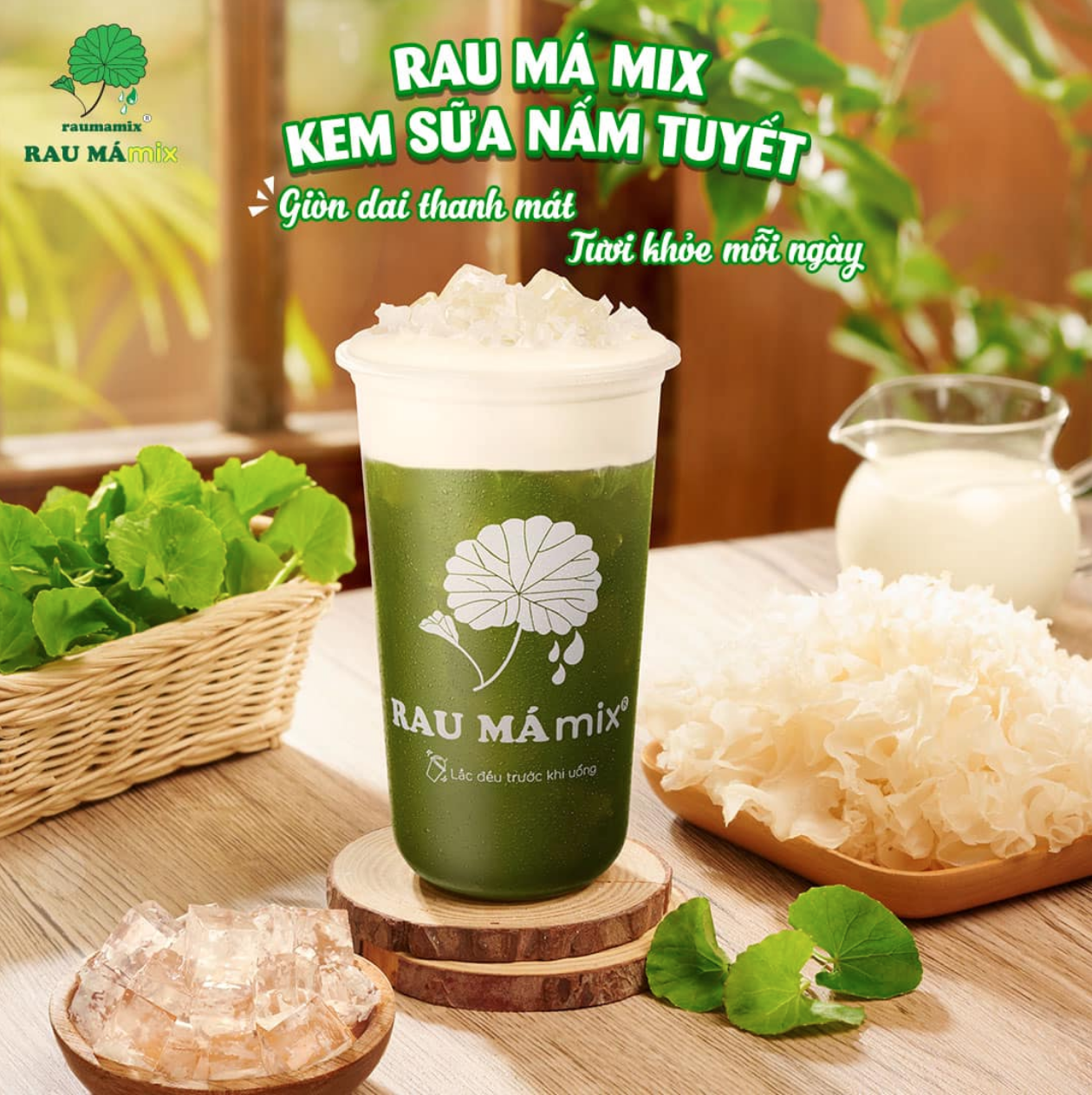 nhượng quyền rau má mix