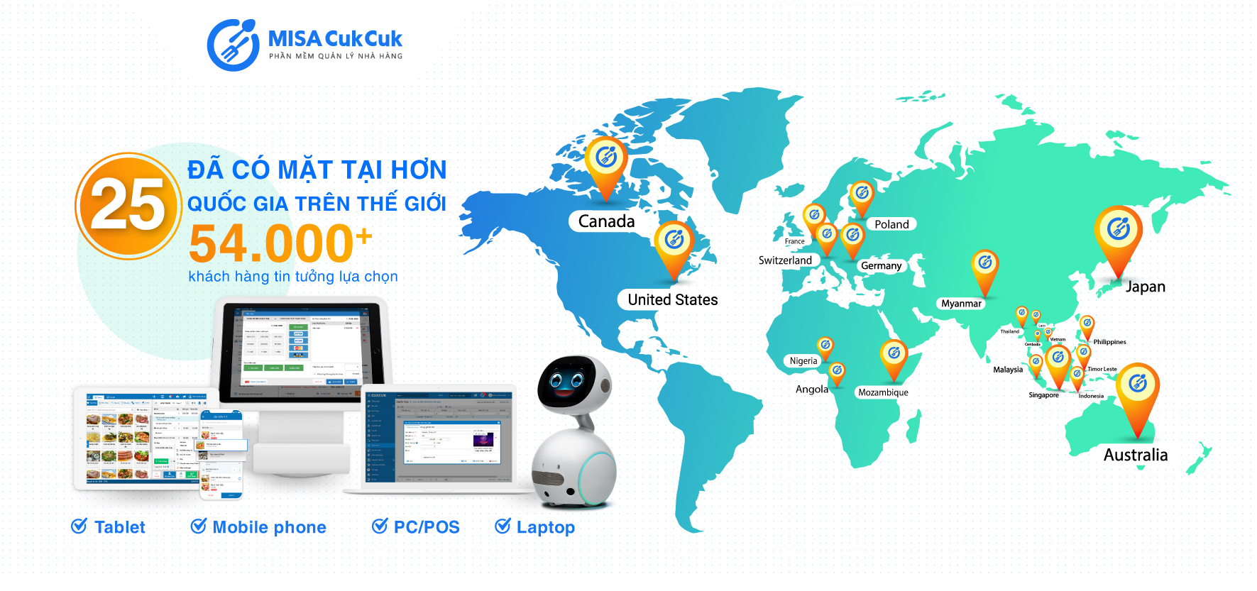MISA CukCuk có mặt tại hơn 25 quốc gia