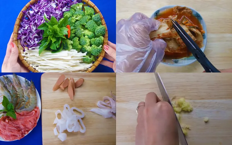 sơ chế nguyên liệu làm mì cay