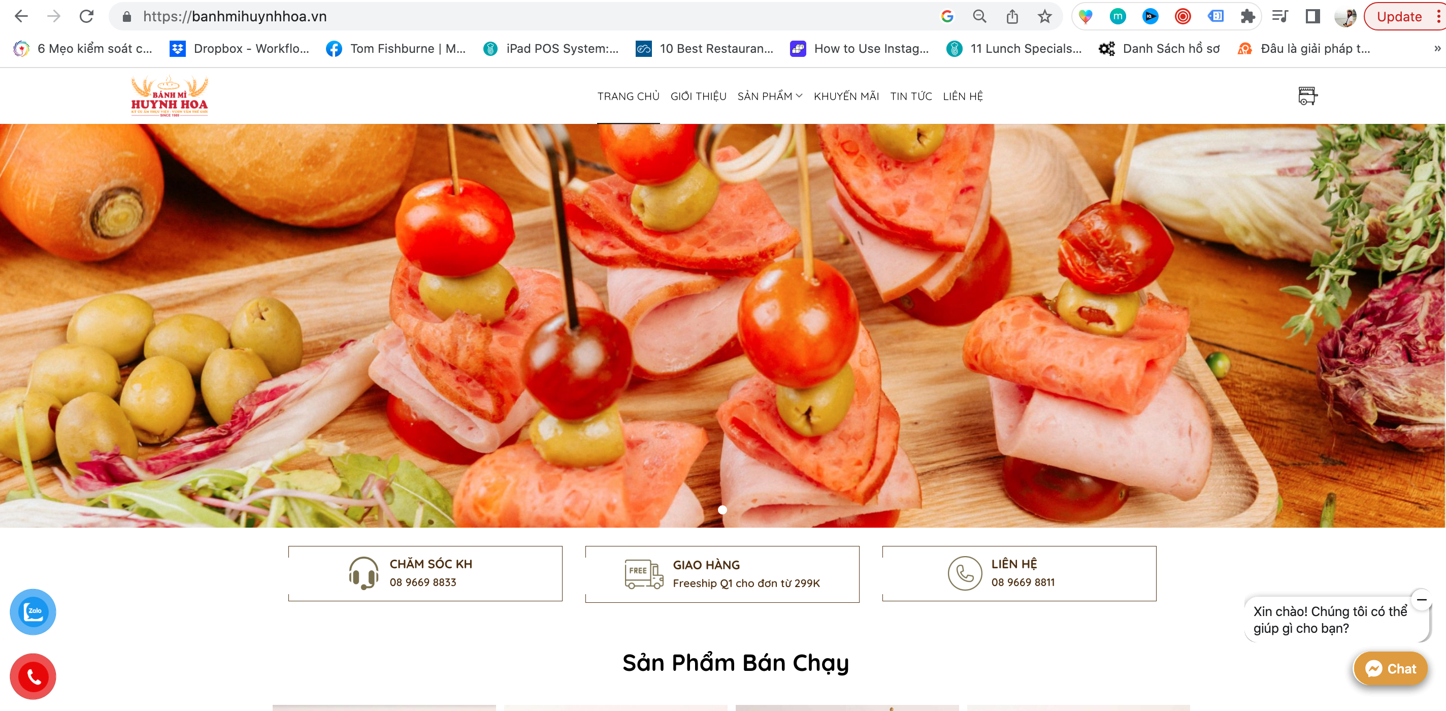 website bánh mì huỳnh hoa