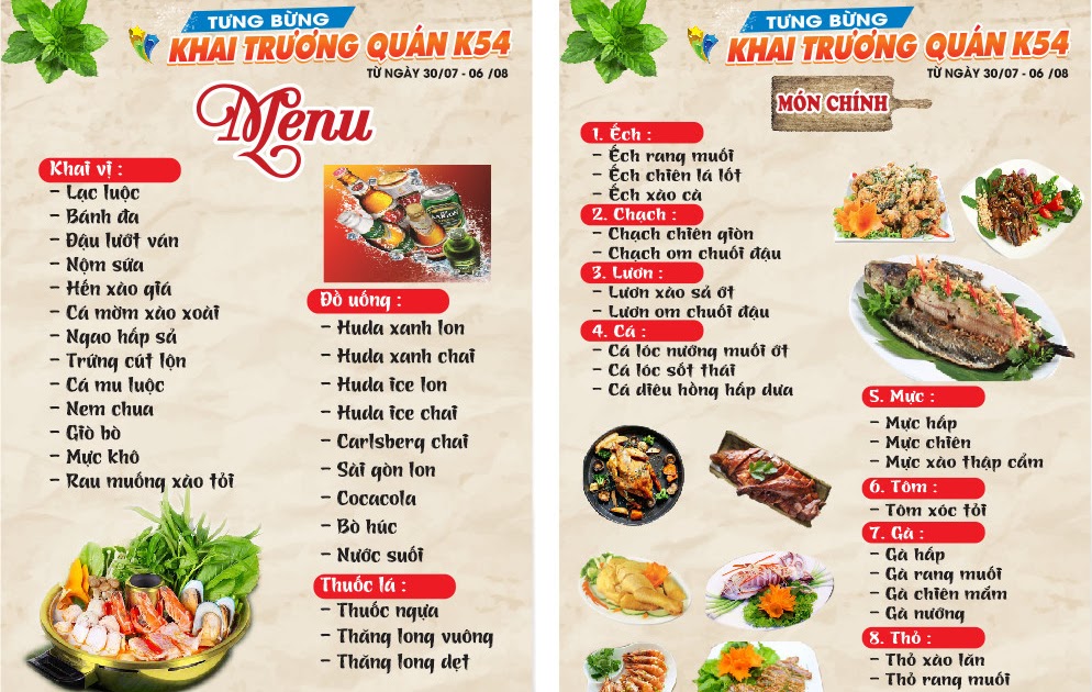 Xây dựng thực đơn quán ăn tăng doanh số giảm chi phí quán ăn