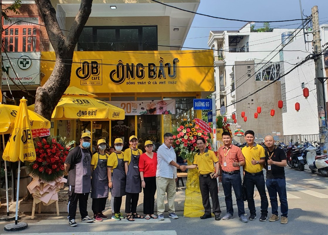 khai trương cafe ông bầu