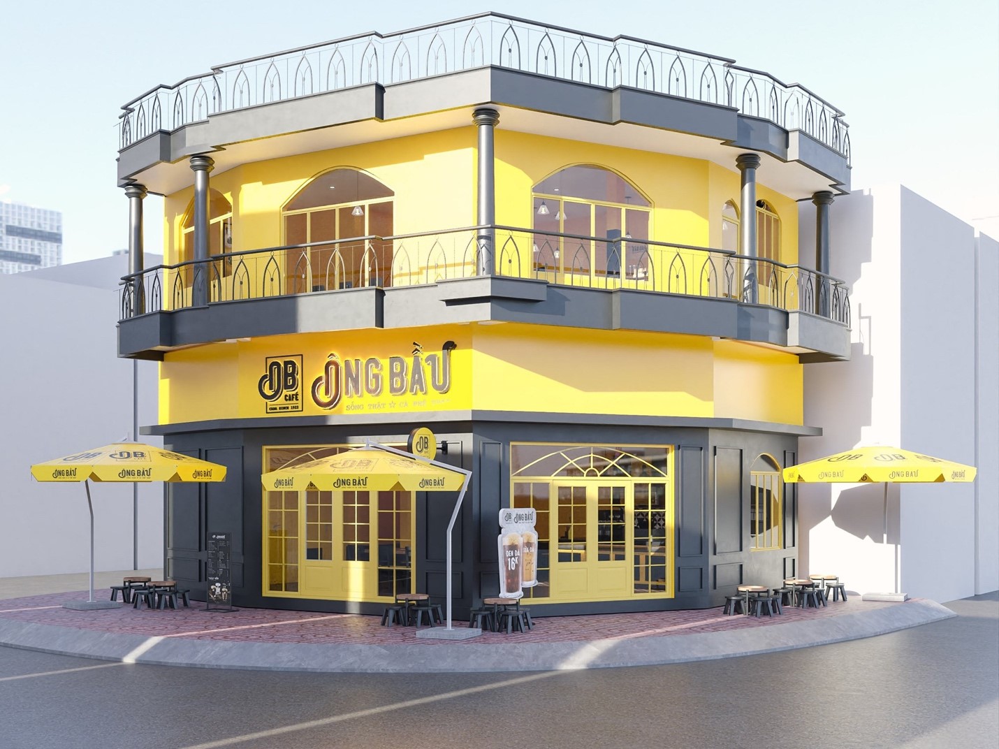 bản thiết kế quán cafe ông bầu
