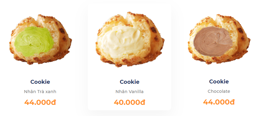 menu su kem cookie