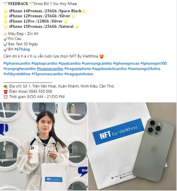 Mẫu content feedback điện thoại, điện máy