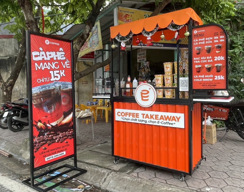 Nhượng quyền xe cafe take away pha máy