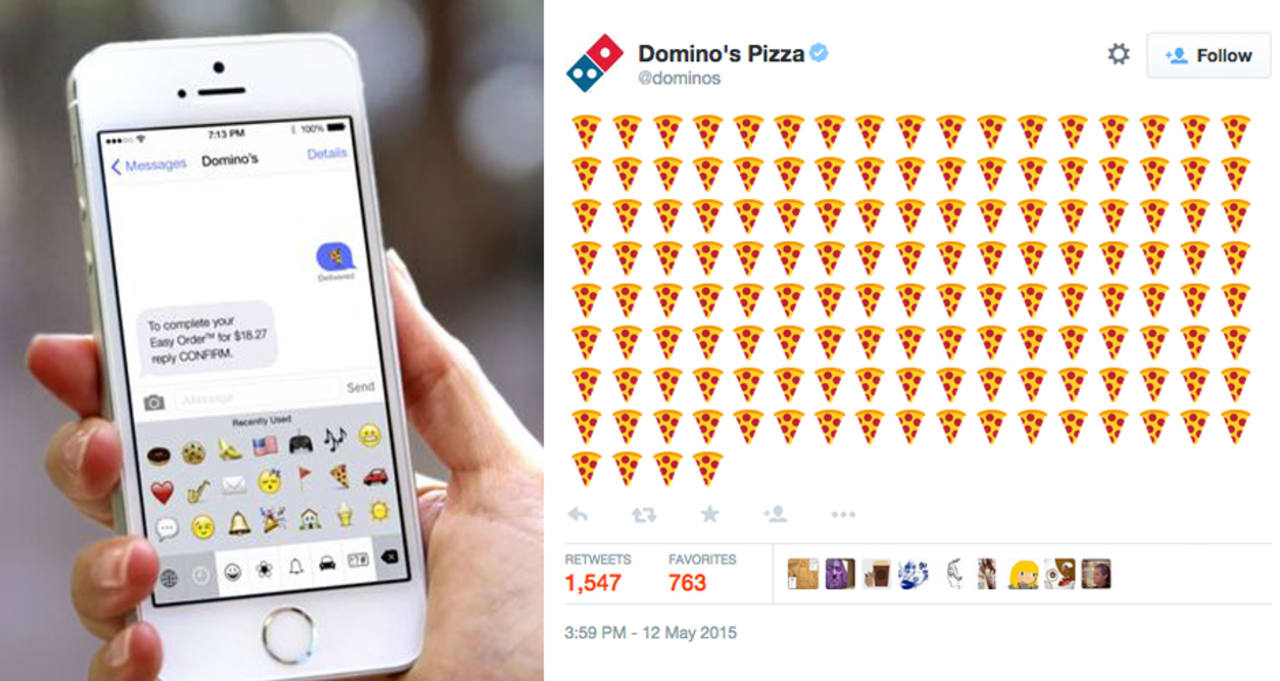domino pizza tweet to order