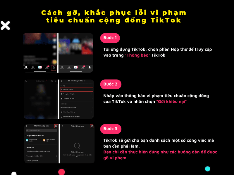 cách gỡ tiêu chuẩn vi phạm cộng đồng của tiktok