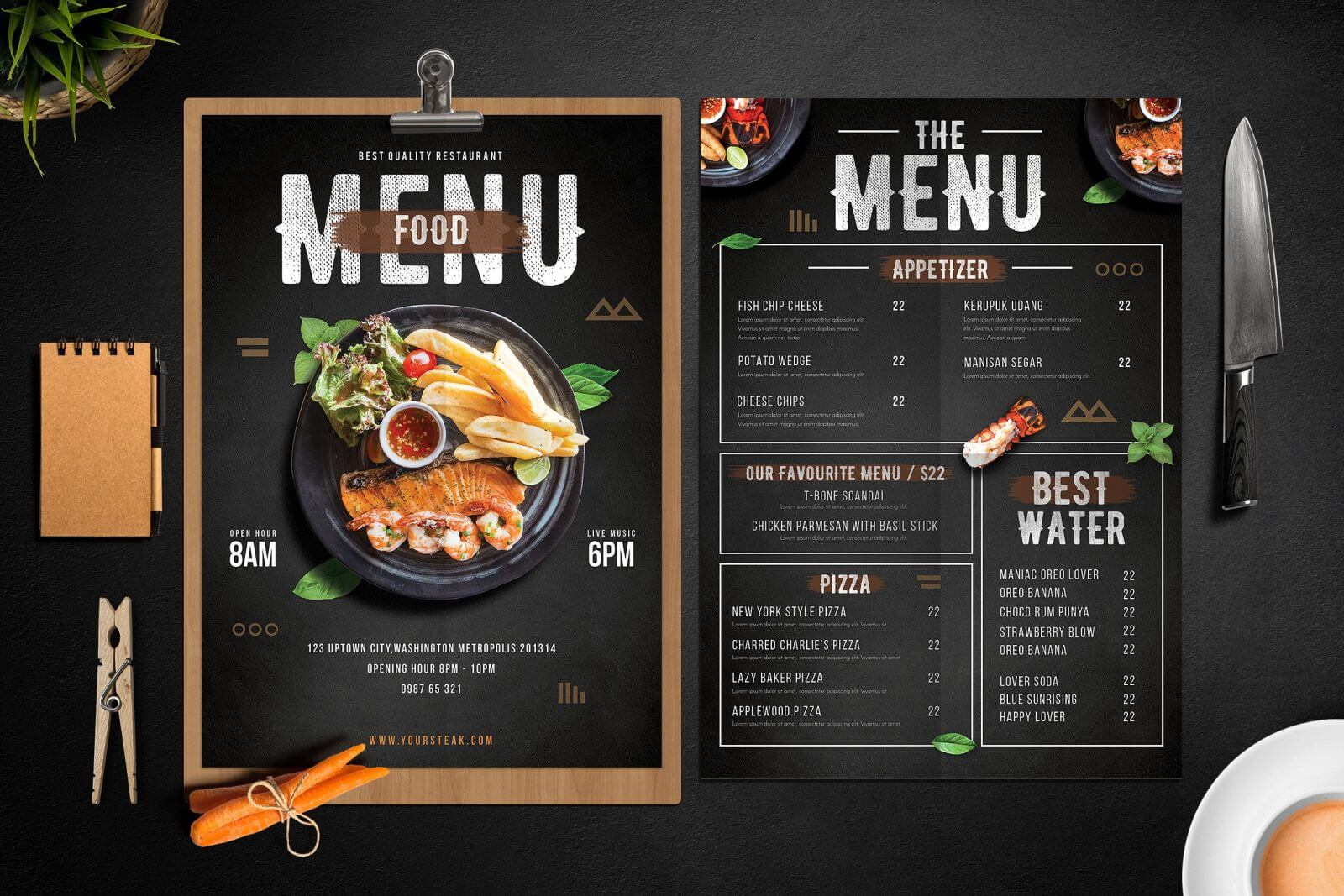 menu thực đơn nhà hàng