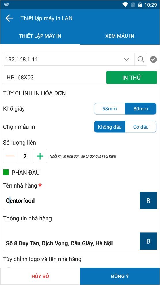 phần mềm in bill miễn phí trên điện thoại misa cukcuk