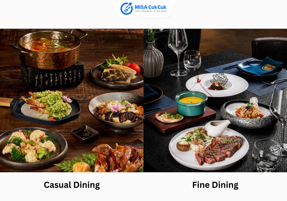 So sánh Casual Dining và Fine Dining