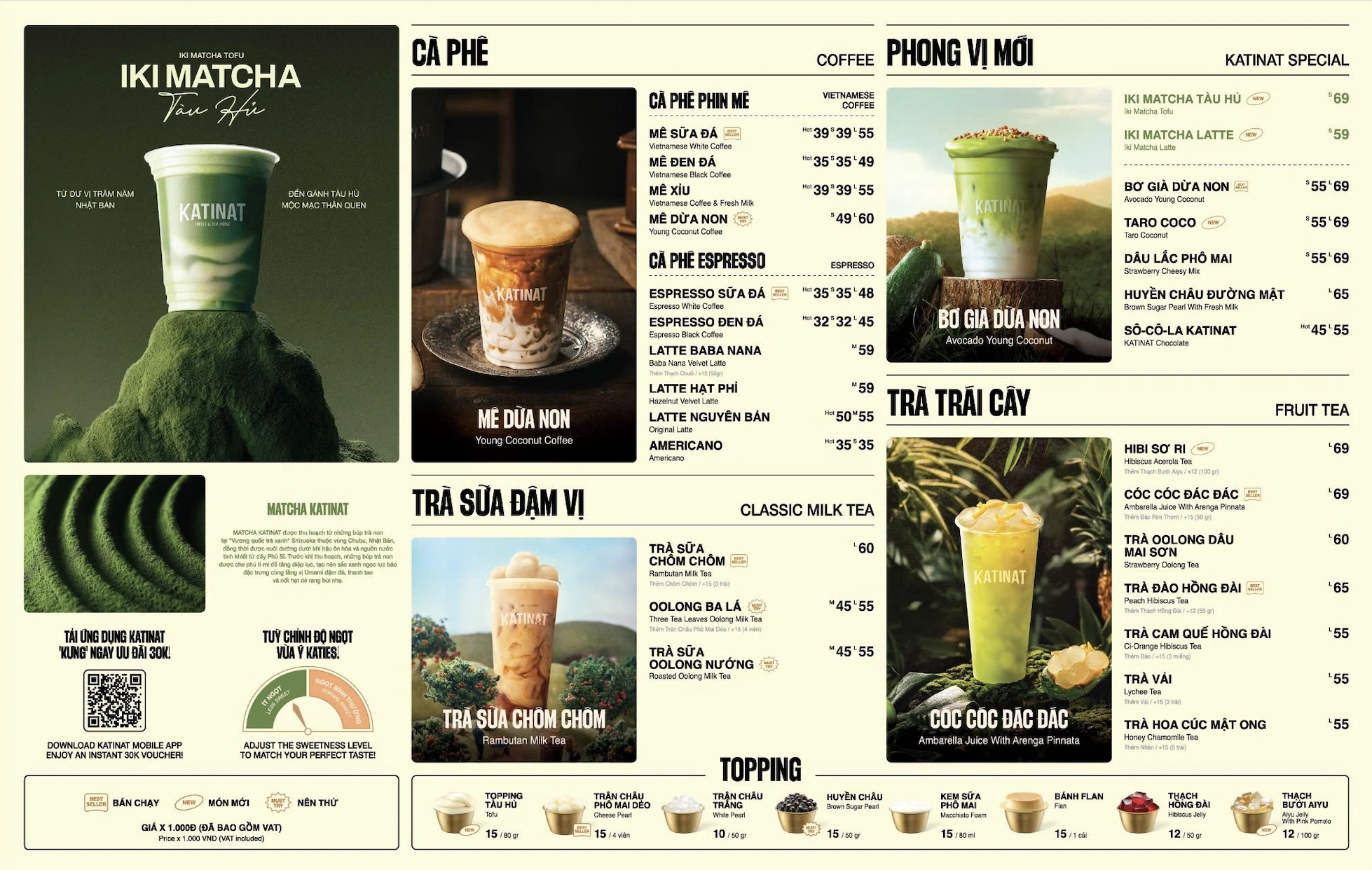 Mô hình quán cafe- menu