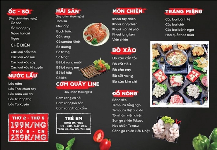 Menu quán bia