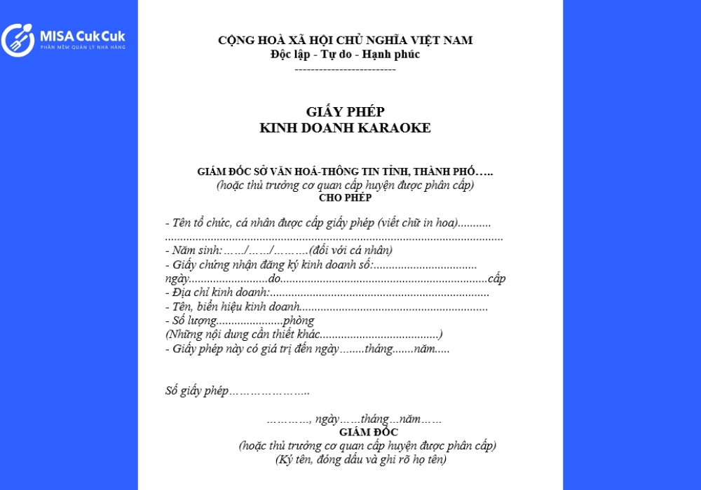Khái niệm về giấy phép kinh doanh karaoke