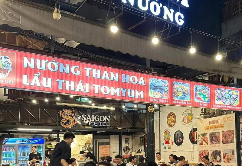 nướng than hoa bờm nướng