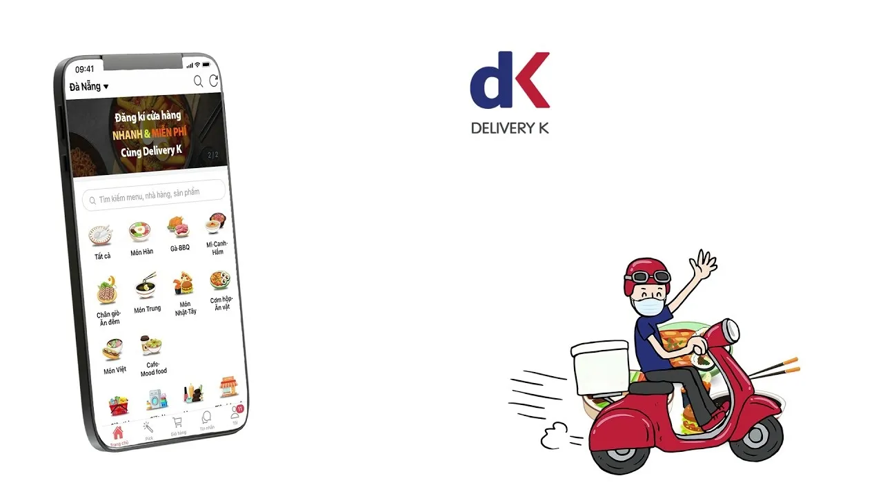 ứng dụng giao đồ ăn delivery K