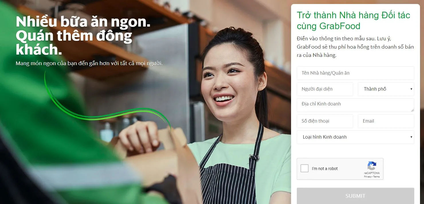 đăng ký đối tác với grabfood