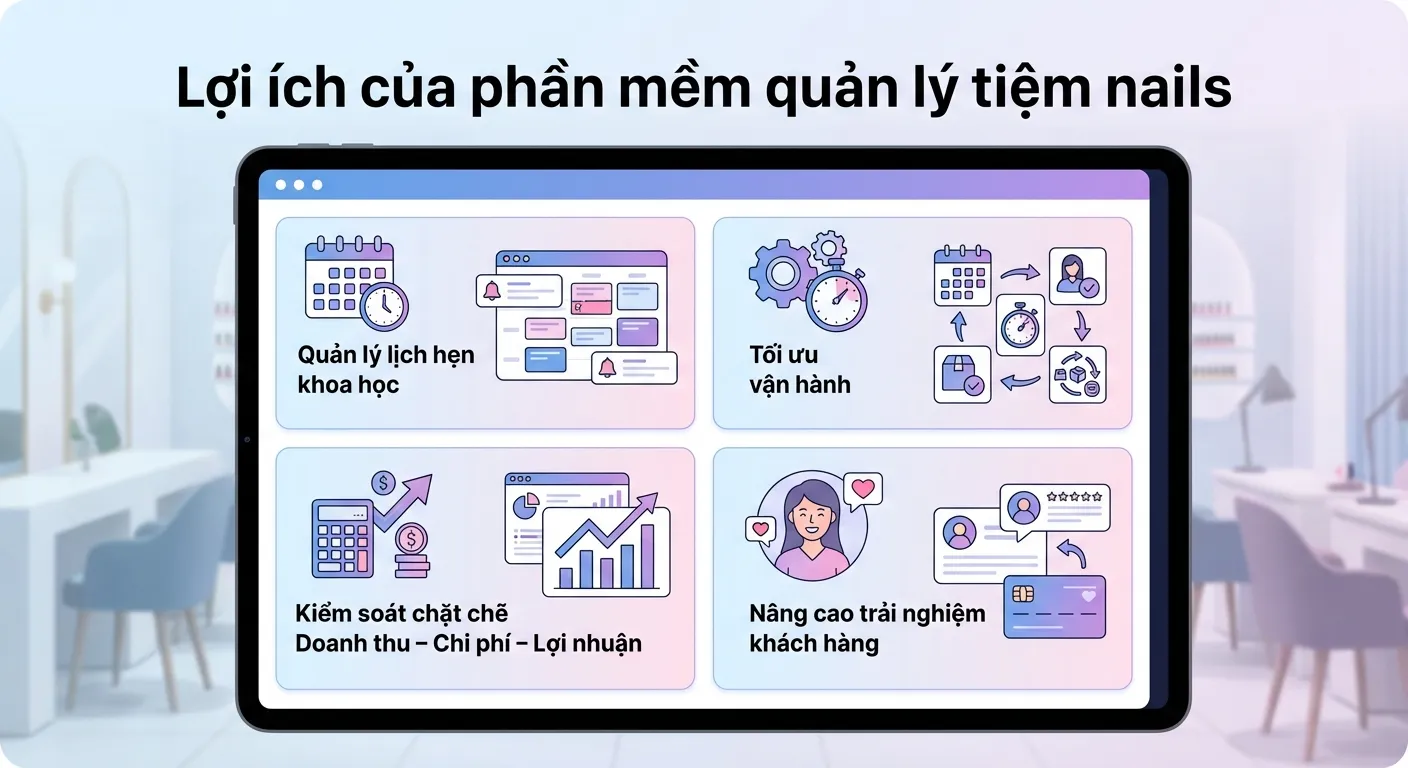 lợi ích phần mềm quản lý tiệm nail