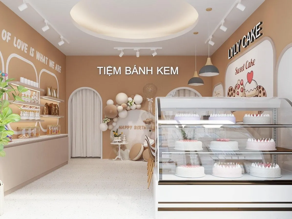 thiết kế tiệm bánh kem
