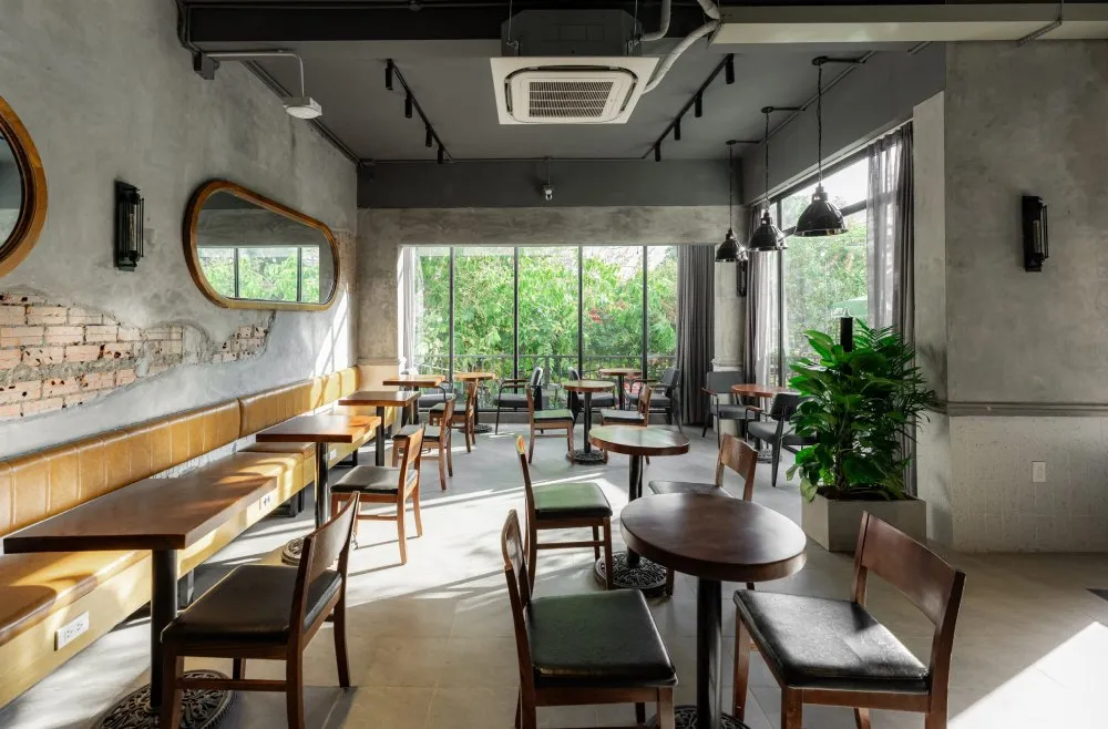 không gian quán cafe 24h